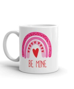 Be Mine Boho Rainbow Heart Mug, Boho Rainbow Mug, Be Mine Mug, Gift For Valentine, Be Mine Valentine Mug