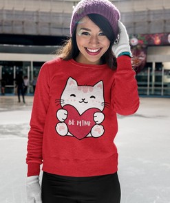 Be Mine Cat Unisex Sweatshirt Gift For Cat Lovers