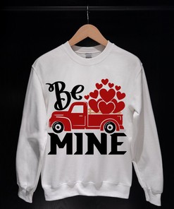 Be Mine Valentine Sweatshirt, Tractor Valentine Sweatshirts, Heart Sweatshirt, Valentine's Day Gifts For Him and Her, Couple Valentine Gifts