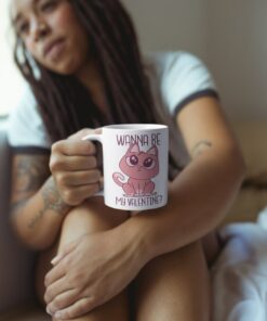 Be My Valentine Cat Mug With Color Inside, Valentines Day Gift, Funny Valentine Mug, Valentines Day Mug, Valentines Mug