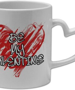 Be My Valentine Novelty Gift Mug Heart Handle