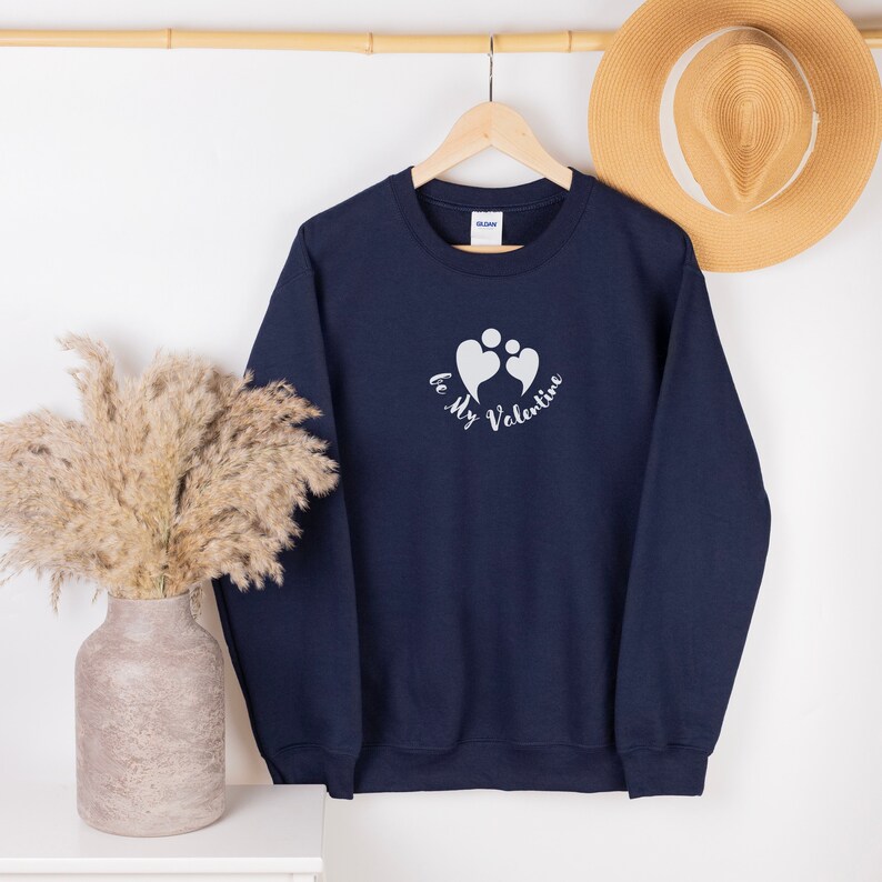 Be my valentine Couple Sweatshirts, Valentines day T-shirt, Love saying crewneck, Anniversary gift for him her - Image 4
