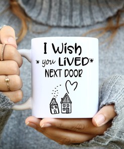 Best Friend Mug - I Wish You Lived Next Door Friendship Ceramic Mug, Friend Gift