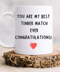 Best Match Ever, Online Dating Anniversary, Tinder Mug, Tinder Gift For Boyfriend, Tinder Anniversary Mug, Gift For Boyfriend