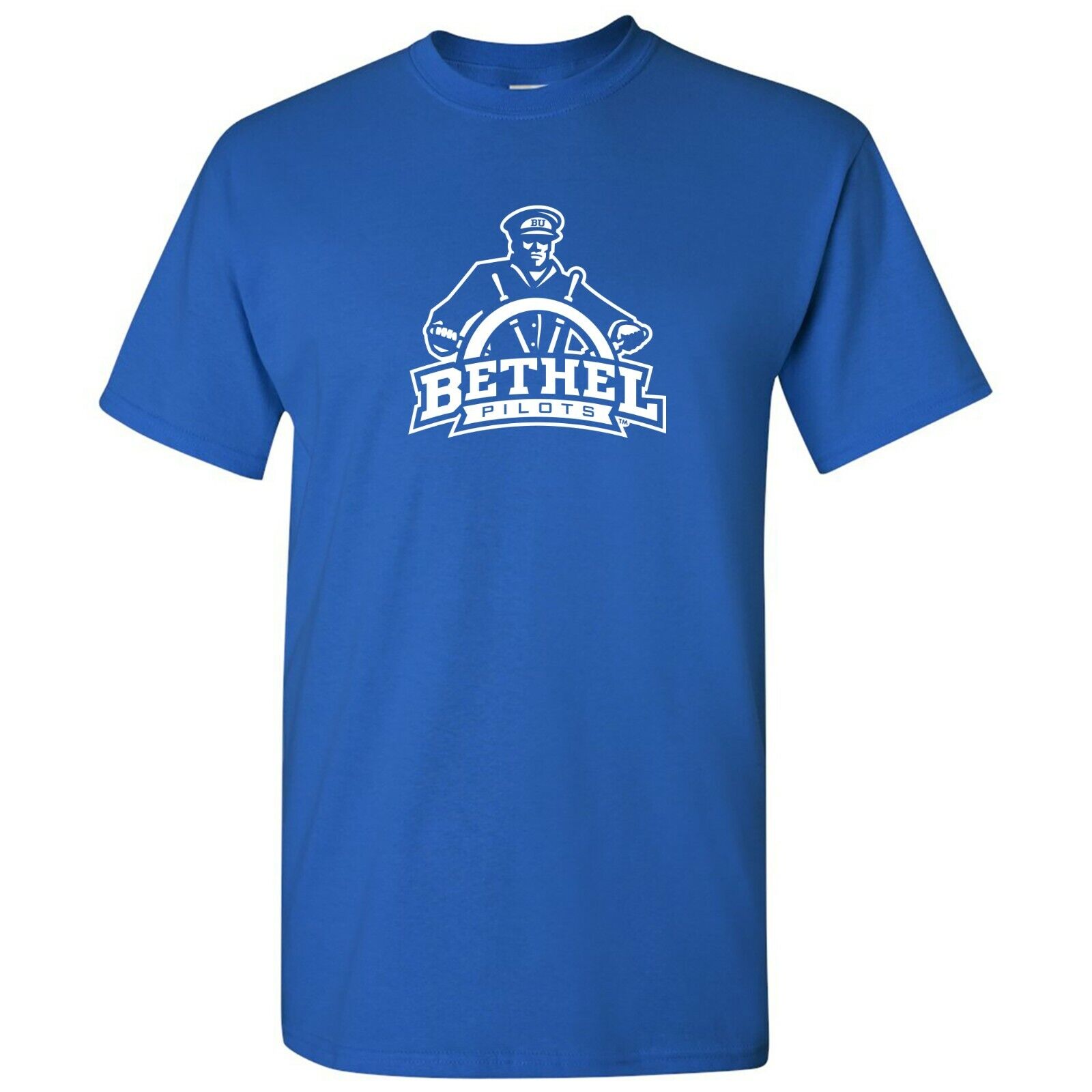 Bethel University Pilots Primary Logo Shirt Sweatshirt Pullover Hoodie Reprinted Full Color Full Size