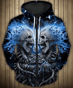 Black Zip Up Indianapolis Colts Skull 3D All Over Print Hoodie With Zipper