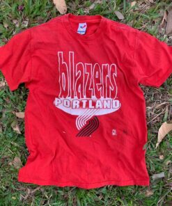 Blazers Portland NBA Vintage Style Tshirt Pullover Hoodie Crewneck Sweatshirt Reprinted Full Color Full Size Gifts for NBA Fans