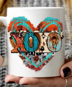 Boho Valentine Mug, Xoxo Valentine Mug, Bohemian Valentines Day Gifts