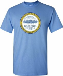 Boston Flag US City Hometown Pride Souvenir Basic Shirt Sweatshirt Pullover Hoodie Reprinted Full Color Full Size