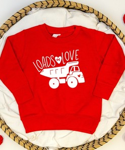 Boys Valentine's Day Construction Truck Sweatshirt - Baby, Toddler Love Gift