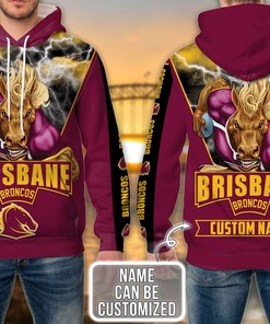 Brisbane Broncos Nrl Custom 3D All Over Print Hoodie