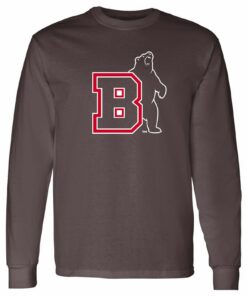 Brown University Bears Primary Logo Shirt Sweatshirt Pullover Hoodie Reprinted Full Color Full Size