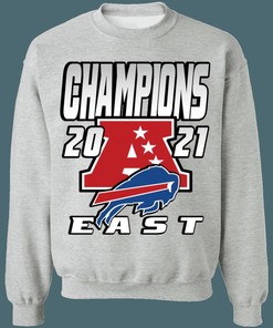 Buffalo Bills 2021 AFC East Division Champions Retro NFL Crewneck Sweatshirt Hoodie Shirt Gifts for Fans