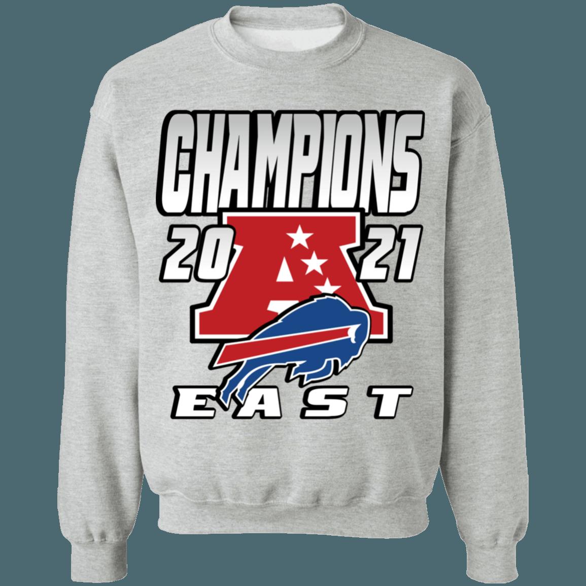 Buffalo Bills 2021 AFC East Division Champions Retro NFL Crewneck Sweatshirt Hoodie Shirt Gifts for Fans