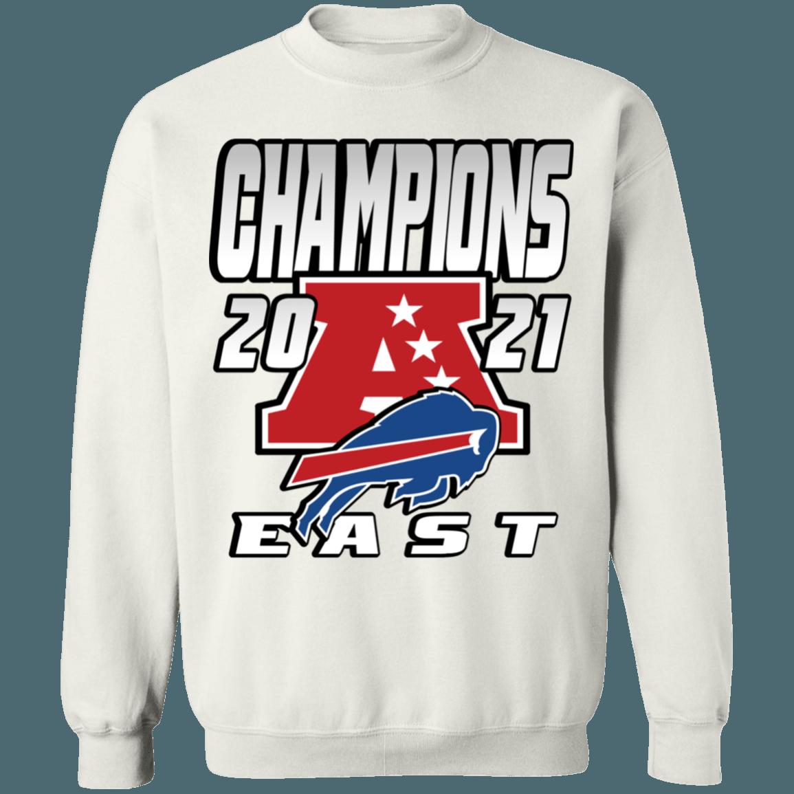 Buffalo Bills 2021 AFC East Division Champions Retro NFL Crewneck Sweatshirt Hoodie Shirt Gifts for Fans - Image 4