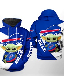Buffalo Bills Nfl Baby Yoda Team 3D All Over Print Hoodie With Zip Up Option