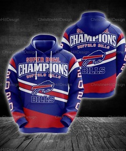Buffalo Bills Nfl Champions 3D All Over Print Hoodie With Zip Up Option