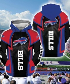 Buffalo Bills Nfl Football Black Blue Red 3D All Over Print Hoodie With Zip Up Option