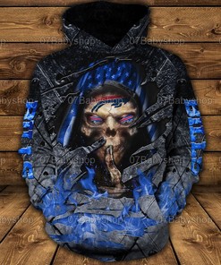 Buffalo Bills Nfl Skull 3D All Over Print Hoodie With Zip Up Option