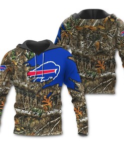 Buffalo Bills Realtree Camo 3D All Over Print Hoodie With Zip Up Option Style 8 Show Your Team Spirit