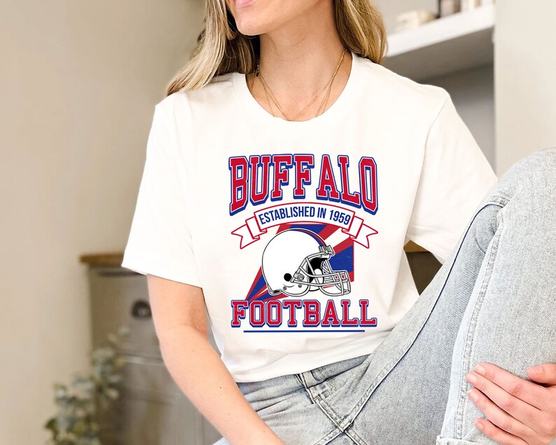 Buffalo Football Team Sweatshirt, Retro Buffalo Football Crewneck Sweatshirt, American Football Fan, NFL Shirt - Image 4