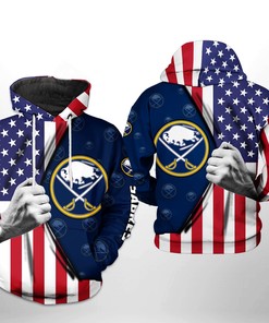 Buffalo Sabers Nhl Us Flag 3D All Over Print Hoodie With Zip Up Option Show Your Team Spirit