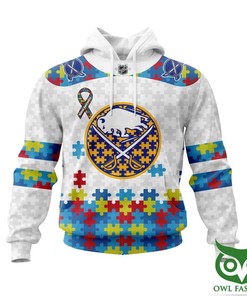 Buffalo Sabres Autism Awareness Custom Name 3D All Over Print Hoodie With Zip Up Option