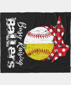 Busy Raising Softball Baseball Sherpa Fleece Blanket