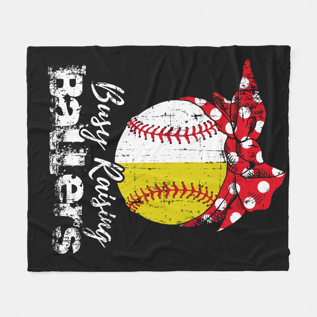 Busy Raising Softball Baseball Sherpa Fleece Blanket