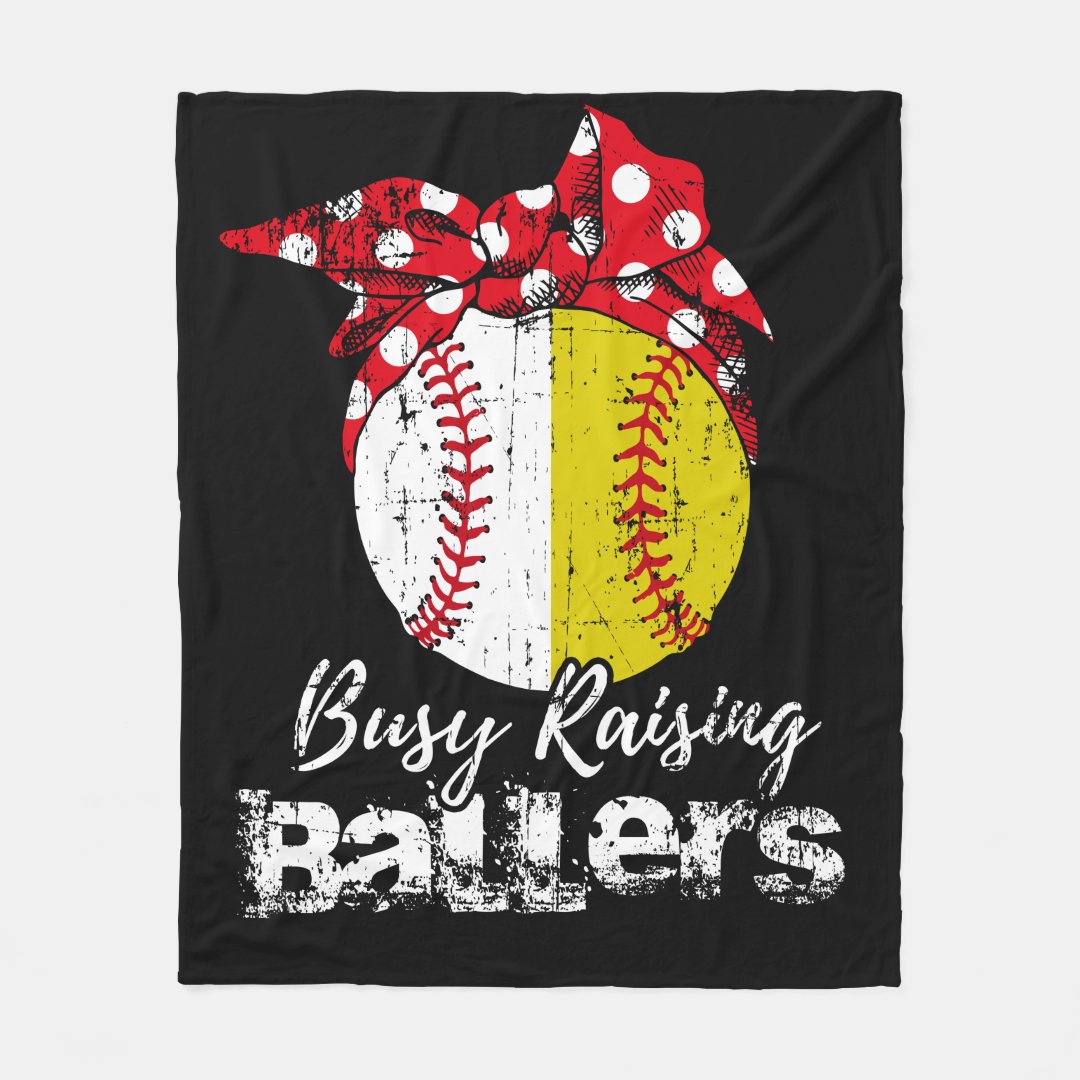 Busy Raising Softball Baseball Sherpa Fleece Blanket