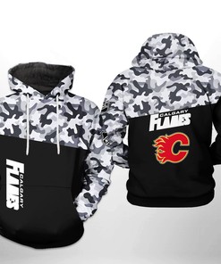 Calgary Flames Nhl Camo Veteran 3D All Over Print Hoodie With Zip Up Option Show Your Team Spirit