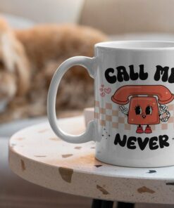Call Me Never Valentines Mug, Retro Valentines Mug, Break Up Mug