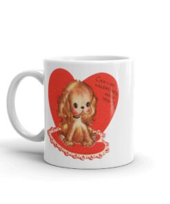Can I Be Valentines With You Vintage Style Puppy Mug, Retro Puppy Valentine Mug, Vintage Valentine Mug