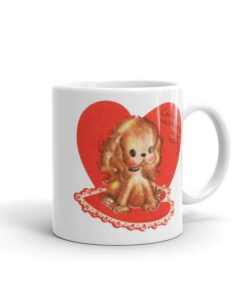 Can I Be Valentines With You Vintage Style Puppy Mug, Retro Puppy Valentine Mug, Vintage Valentine Mug