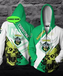 Canberra Raiders Nrl Skull Custom 3D All Over Print Hoodie