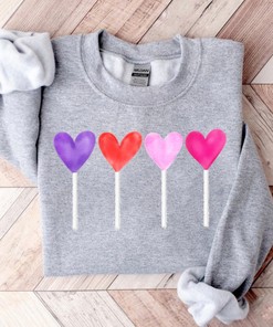 Candy Heart Sweatshirt, Valentines Day Shirt For Women, Heart Sucker Shirt, Valentines Day Gift, Cute Love Shirt, Cute Valentine Graphic Tee