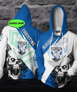 Canterbury Bankstown Bulldogs Nrl Skull Custom 3D All Over Print Hoodie