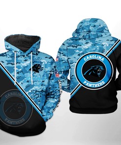 Carolina Panthers Camo Team 3D All Over Print Zip Up Hoodie