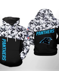 Carolina Panthers Camo Veteran Team 3D All Over Print Zip Up Hoodie