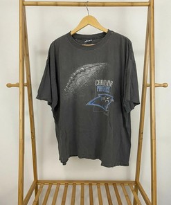 Carolina Panthers Faded Tshirt Pullover Hoodie Crewneck Sweatshirt Reprinted Full Color Full Size Gifts For NFL Fans