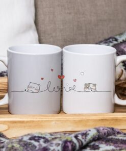 Cat Coffee Mug, Valentines Day Gift, , Valentines Mug, Romantic Gift, Cat Lover Gift