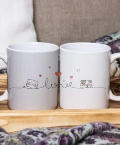 Cat Coffee Mug, Valentines Day Gift, , Valentines Mug, Romantic Gift, Cat Lover Gift