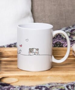 Cat Coffee Mug, Valentines Day Gift, , Valentines Mug, Romantic Gift, Cat Lover Gift