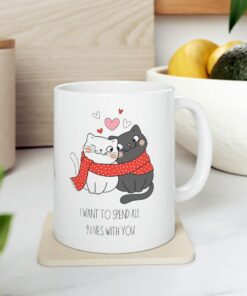 Cat Valentine Mug, Cute Valentines Day Gift, Funny Valentines Day Gift, Cute Cat Mug, Cat Lovers Gift, Gift For Cat Lover