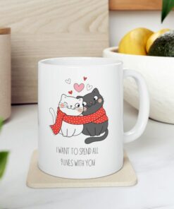Cat Valentine Mug, Cute Valentines Day Gift, Funny Valentines Day Gift, Cute Cat Mug, Cat Lovers Gift, Gift For Cat Lover