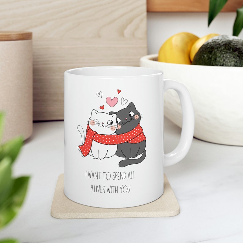 Cat Valentine Mug, Cute Valentines Day Gift, Funny Valentines Day Gift, Cute Cat Mug, Cat Lovers Gift, Gift For Cat Lover