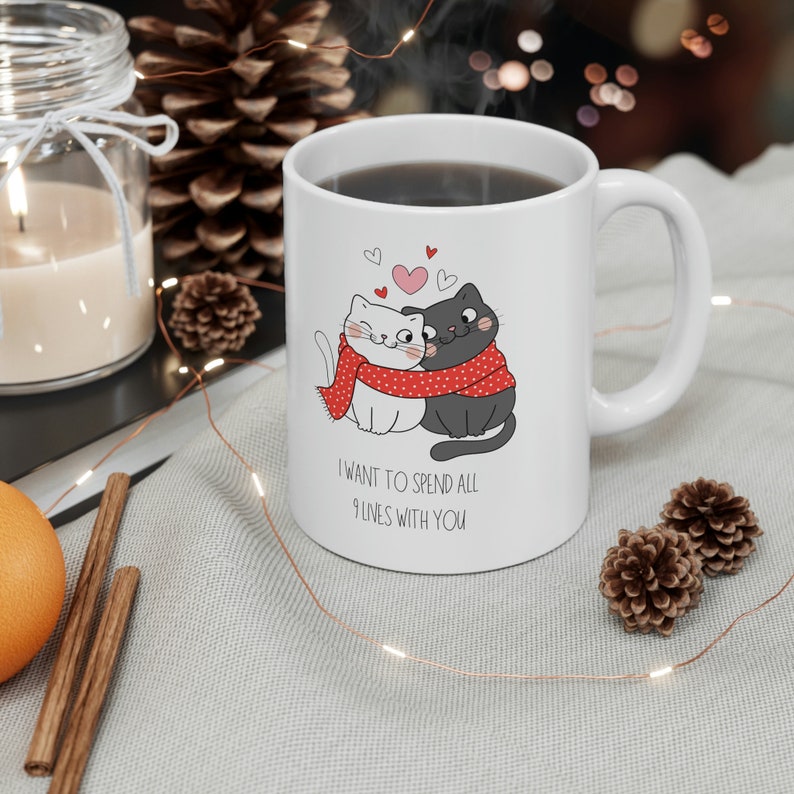Cat Valentine Mug, Cute Valentines Day Gift, Funny Valentines Day Gift, Cute Cat Mug, Cat Lovers Gift, Gift For Cat Lover