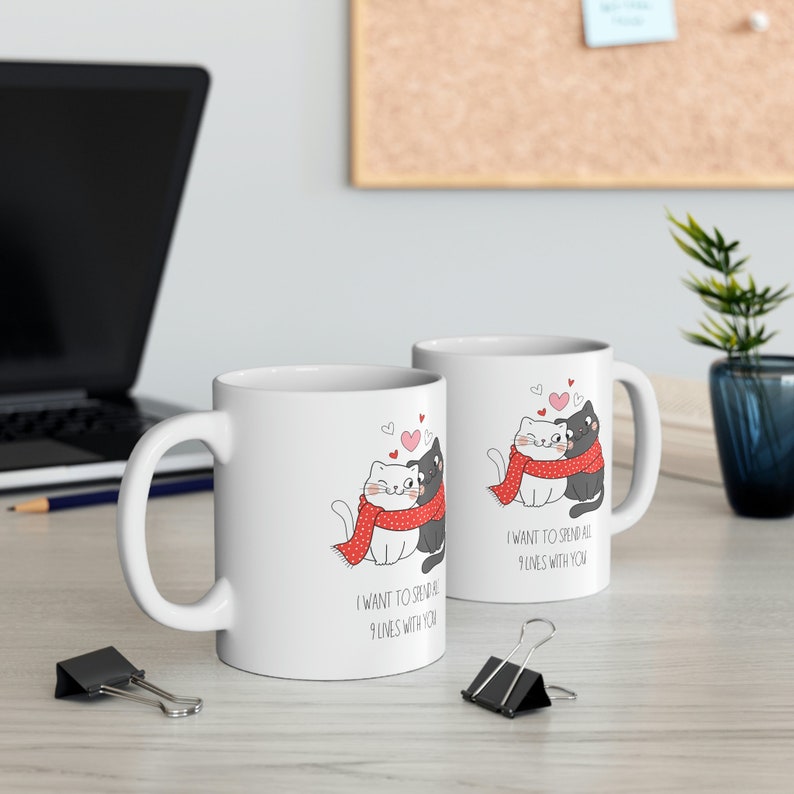 Cat Valentine Mug, Cute Valentines Day Gift, Funny Valentines Day Gift, Cute Cat Mug, Cat Lovers Gift, Gift For Cat Lover