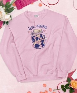 Cat Valentines Day Shirt Cat Lover Valentines Sweater Cute Cat Graphic Unisex Sweatshirt