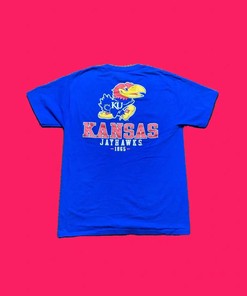 Champion Kansas Jayhawks College T-Shirt Sweatshirt Pullover Hoodie Reprinted Full Color Full Size Gift For NCAA Fans